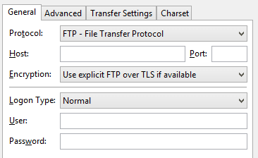 FTP client settings