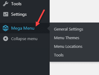 mega menu settings