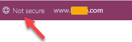 example of website not using https