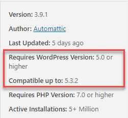 checking required version of WordPress for a plugin (2)